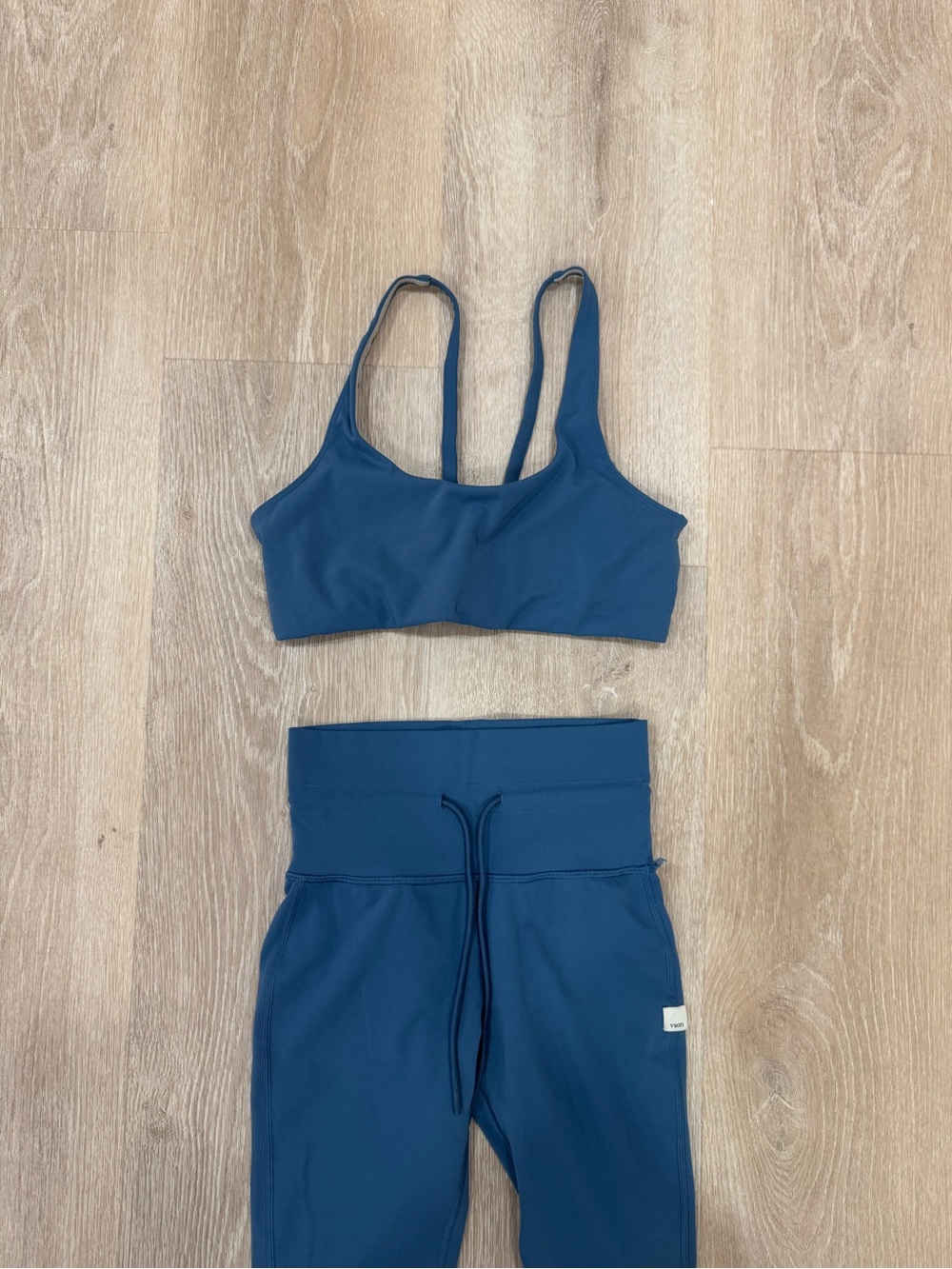Vuori Deep Blue Active Leggings & Sports Bra